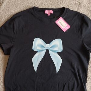 Edikted Tee with Blue Bow Accent